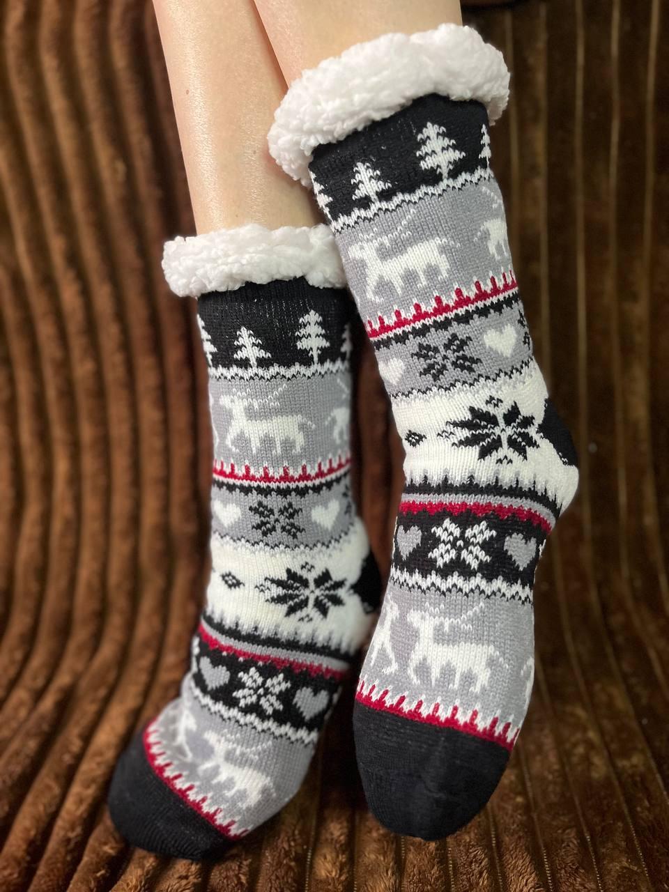 Вовняні шкарпетки на хутрі жіночі, фото 1