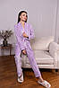 Домашній комплект піжама жакет і штани плюш Christel 090 лавандовий L, фото 2