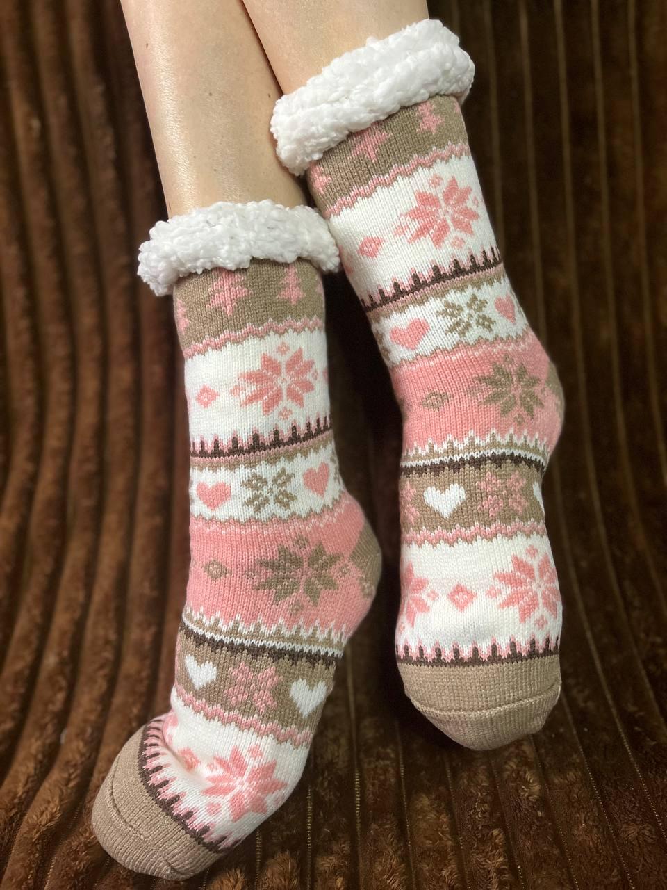 Вовняні шкарпетки на хутрі жіночі, фото 1