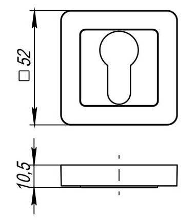 Накладка під циліндр PUNTO ET QR SN/CP-3 матовий нікель/хром, фото 3