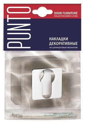 Накладка під циліндр PUNTO ET QR SN/CP-3 матовий нікель/хром, фото 4