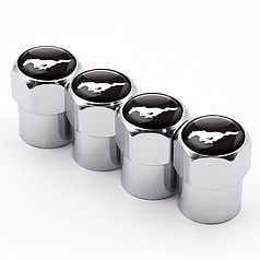 Металеві ковпачки на ніпель для Ford Mustang Short Silver Мустанг (4 шт.)