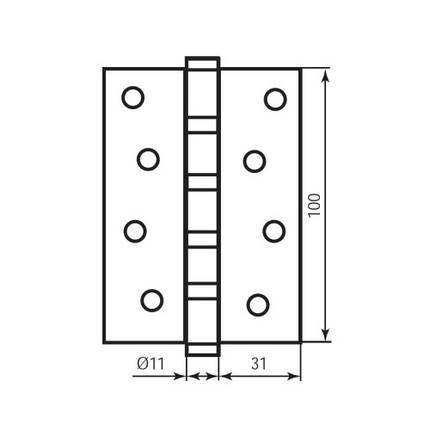 Петля універсальна RDA 4BB (ПАРА) 100x75x2,5 матовий чорний, фото 3