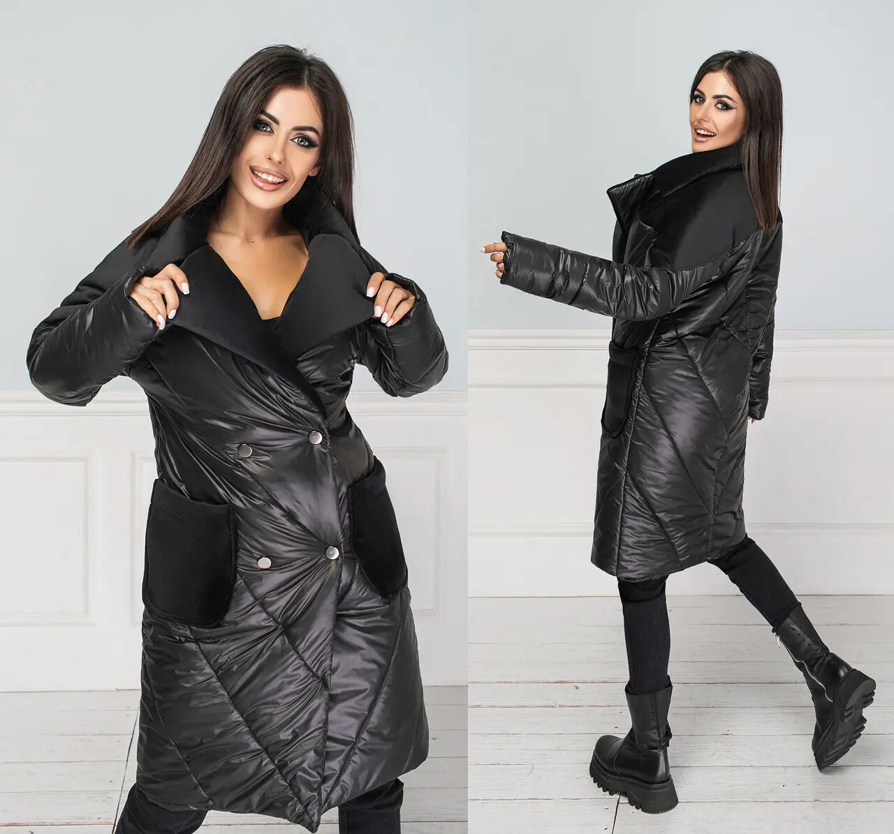 Стильне жіноче пальто на синтепоні 100, тканина "Плащівка" 44, 46, 48, 50 розмір 44