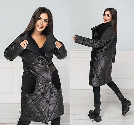 Стильне жіноче пальто на синтепоні 100, тканина "Плащівка" 44, 46, 48, 50 розмір 44, фото 1