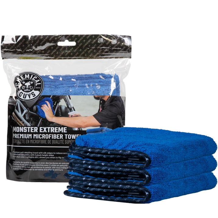 Мікрофібровий рушник Chemical Guys Monster Extreme Thickness Towel, 40 x 40 см Синій (1 шт.), фото 1