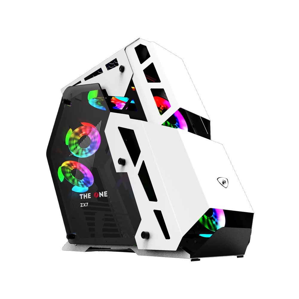 Корпус для ПК 1stPlayer ZX7-4F2-W-WH White без БЖ