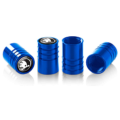 Металеві ковпачки на ніпель для Шкоду Alitek Long Blue Skoda — 4 шт.