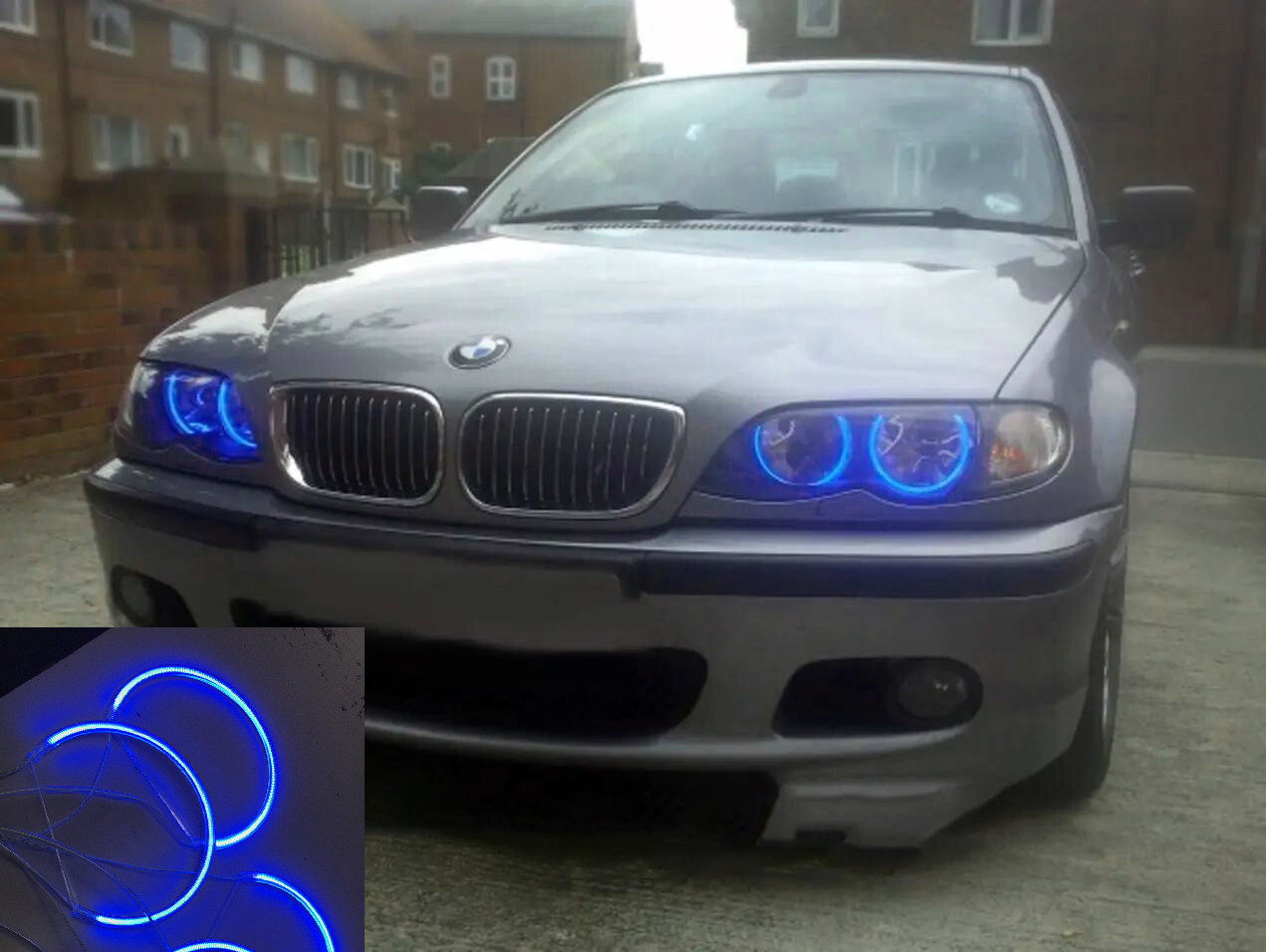 Ангелські очі bmw e46 CCFL, очі на БМВ Жовті 2x131MM+2x146MM, фото 1