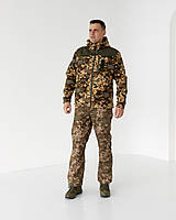 Флисовая тактическая кофта с капюшоном Пиксель, мужская камуфляжная кофта-куртка с липучками под шевроны