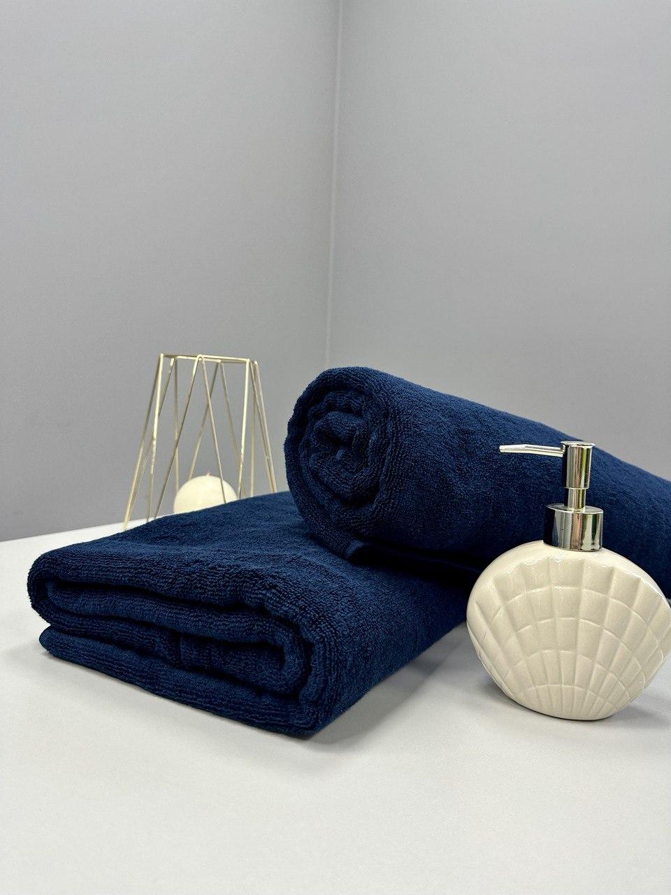 Махровое полотенце банное 100х150 см Тёмно-синий Узбекистан (ID ...