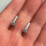 Родовані срібні сережки с золотом довжиною 15 мм, фото 2