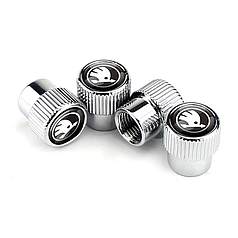 Ковпачки на ніпель захисні для Шкоду Alitek Premium Style Silver Skoda (4 шт.)