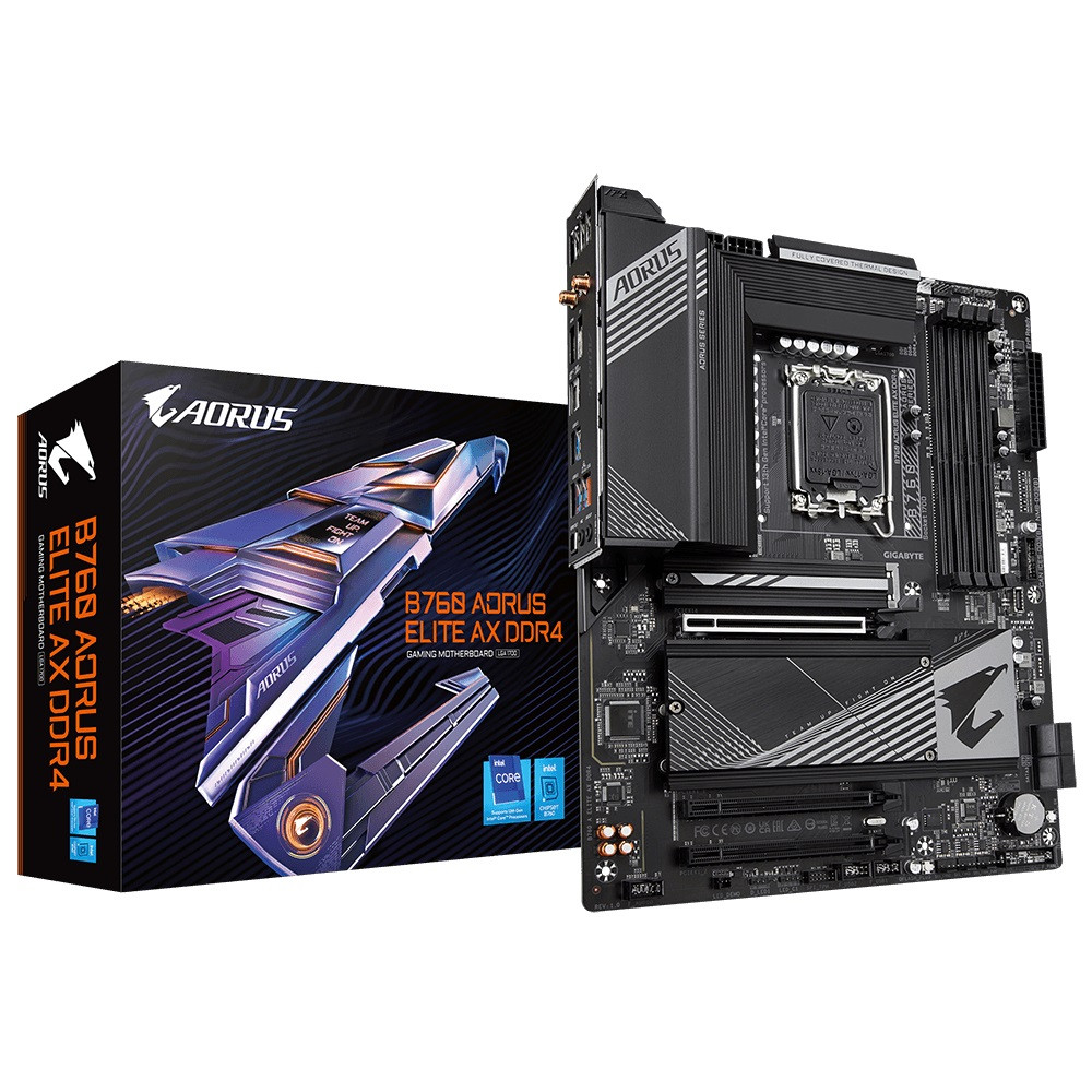 Материнська плата Gigabyte B760 Aorus Elite AX DDR4 — Ігрова потужність та надійність для ПК на Intel