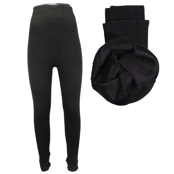 Лосини термо безшовні на щільному хутрі Kenallin 2012 48-54 чорні, фото 1