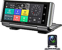 DVR K6 Видеорегистратор на торпеду - 2 камеры / GPS / 7"IPS Экран / 4Ядра / 8Gb / 1Gb Ram / Android