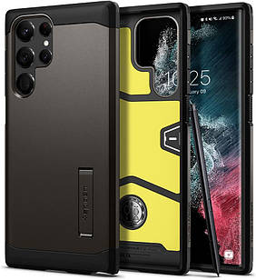Чохол Spigen Tough Armor Gunmetal для Samsung Galaxy S22 Ultra SM-S908 ACS03924