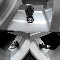Ковпачки на ніпель для Toyota Alitek Premium Style Black Тойота, 4 шт., фото 5