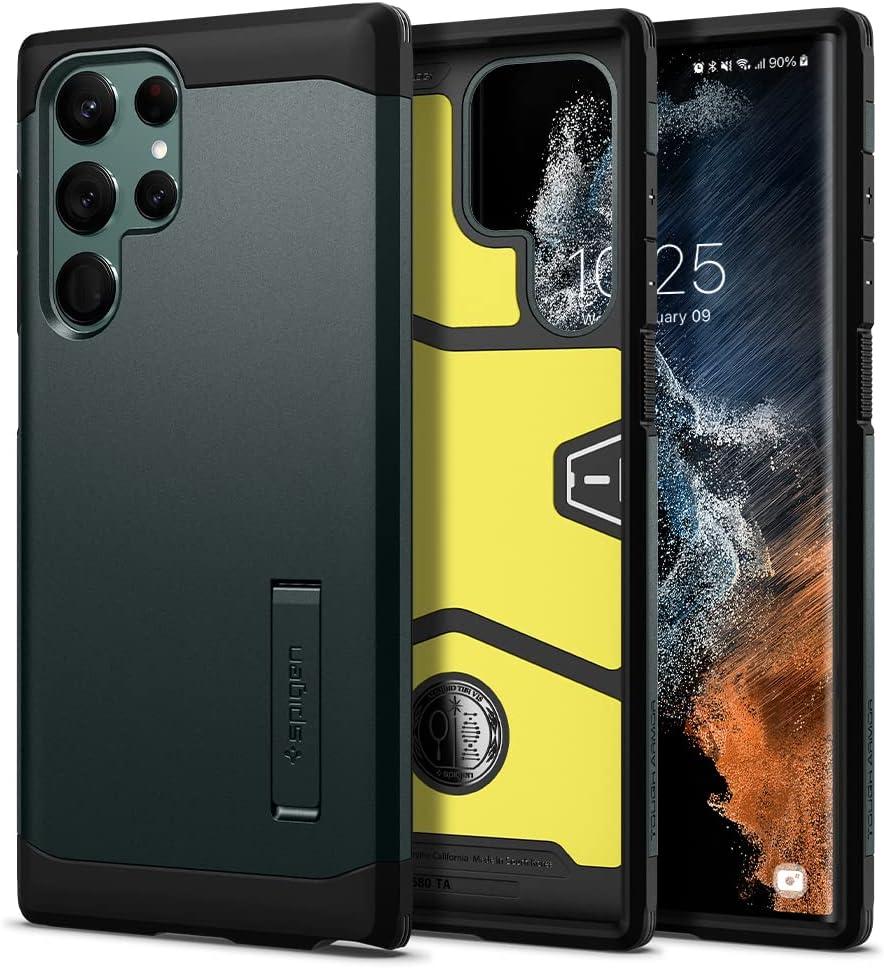 Чохол Spigen Tough Armor Abyss Green для Samsung Galaxy S22 Ultra SM-S908 ACS04519, фото 1
