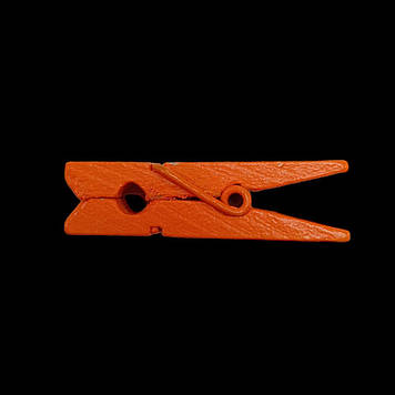 Дерев'яні декоративні прищіпки 35 мм, помаранчеві