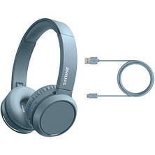 Навушники з мікрофоном Philips TAH4205 Over-Ear Wireless Blue TAH4205BL, фото 2