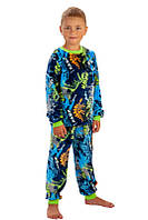 Детская пижама теплая для мальчиков Дино махра тм Авекс размер 98 см