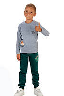 Темно-зеленые теплые спортивные брюки для мальчика Дино тм Авекс