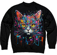 Світшот - Cyber Cat Painting 7500232-black