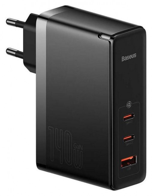 Baseus GaN5 Pro 2xUSB-C + USB, 140W (Black), фото 1