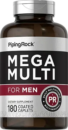 Вітаміни чоловічі PipingRock Mega Multiple for Men 180 капс., фото 1