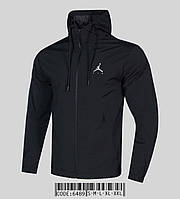 Куртка мужская Jordan ветровка демисезонная черный с капюшоном весна осень люкс