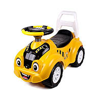 Каталка-толокар автомобиль детский Technok Toys 6689 с музыкальным рулем, желтый