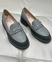 Лоферы женские серые из натуральной кожи элегантные туфли на низком каблуке 4F3257D-0455-A1742A Molka 3122 38, Серый