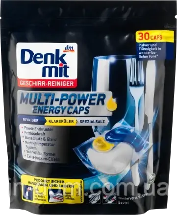 Denkmit Spülmaschinen-Tabs Multi-Power Energy Капсули для посудомийних машин Multi-Power Energy 30 шт.