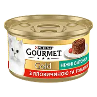 Purina Gourmet Gold Нежные биточки с говядиной и томатом 85 г влажный корм для котов (122929-22) KH