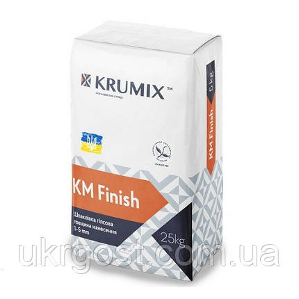 Фінішна Шпаклевка для стін Гіпсова KM Finish KRUMIX 25 кг, фото 2