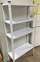 Стелаж металевий білий 150х75х30 см додому в офіс на балкон на кухню для книг взуття комори ванної РЕК-1, фото 2