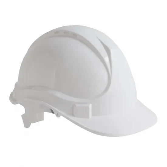 Каска строительная для защиты головы белая из легкого АБС-пластика весом 335 г - фото 4 - id-p1960199606