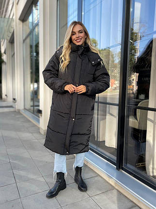 Куртка довга зимова з капюшоном, фото 1