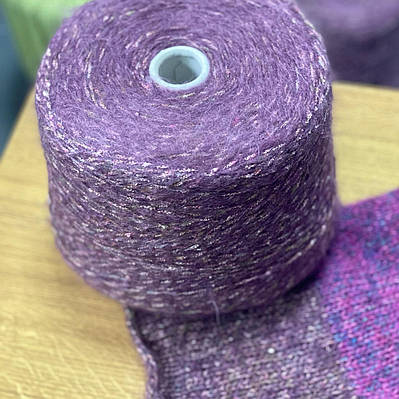 Пряжа в бобіні альпака з шовком та мериносом art. Pierrot by Ri.Go (200м/100г) лілова слива col.6210