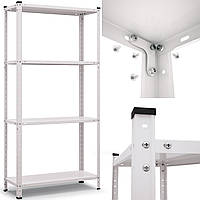 Стелаж металевий білий 150х75х30 см додому в офіс на балкон на кухню для книг взуття комори ванної РЕК-1