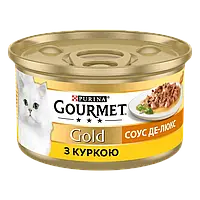 Purina Gourmet Gold Соус Де-Люкс с курицей 85 г влажный корм для котов (133689-22) KH