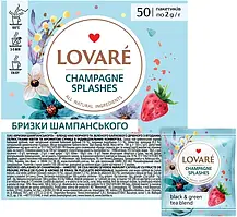 Бленд чорного та зеленого чаю Lovare Champagne Splashes (Бризки шампанського) 50 пак х 2 гр