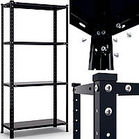 Стелаж металевий 150х75х30см (35 кг на полицю) ЧОРНИЙ РЕК 3 додому в офіс для квітів розсади канцелярії бу