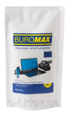 Серветки для чищення екранів, моніторів та оптики, вологі, 100 шт. BM.0800-01, фото 1