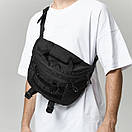 Велика сумка бананка ТИТАН чорна на пояс на плече Т, фото 6