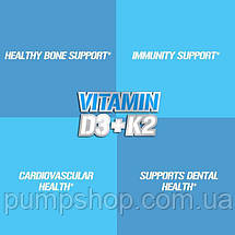Витамин Д-3 + K2 Evlution Nutrition Vitamin D3 + K2 60 капс., фото 4