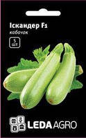 Семена кабачка Искандер F1, 5 семян ультраранний гибрид (40-45 дней), салатовый, LEDAAGRO