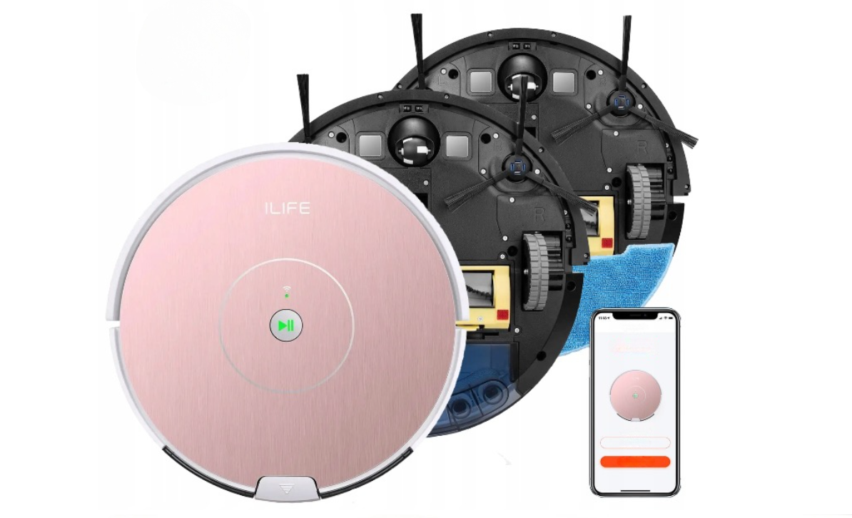 Інтелектуальний гібридний робот-прибиральник iLife A80 Plus рожевий