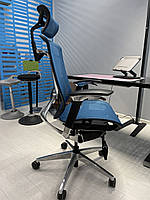 IFit X ергономічне офісне крісло GTCHAIR з посмішкою "на спині" (ХРОМ), IW-15 синій